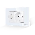 Comutator Pentru Ventilator + Priza cu Rama din Sticla LUXION, Standard Italian, 3M SmartElectro IntelligentHouse