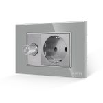 Comutator Pentru Ventilator + Priza cu Rama din Sticla LUXION, Standard Italian, 3M SmartElectro IntelligentHouse