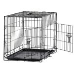 Cusca metalica pentru caine L, pliabila, cu tava detasabila si maner, 76x45x51 cm, negru Household NewTrend