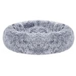 FEANDREA Pat pufos pentru caini si pisici, cu husa detasabila, lavabila, plus moale cu fir lung, 50 cm, gri Household NewTrend