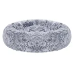 FEANDREA Pat pufos pentru caini si pisici, cu husa detasabila, lavabila, plus moale cu fir lung, 50 cm, gri Household NewTrend