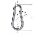 Carabină zincată cu clapetă 8 mm/10 mm, L=80 mm