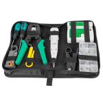Trusă scule rețelistică 10 piese cu tester – RJ45/RJ11/RJ12, impact LSA/Krone