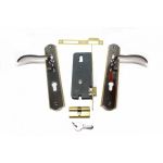 Broască ușă (yală) cu butuc și șilduri L31 BN-GP, set complet – Micul Fermier GF-0802