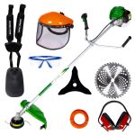 Motocoasa pe benzina Micul Fermier 4.76 CP, 52cc, motor 2T, pornire rapida, tija 28 mm, set 10 accesorii