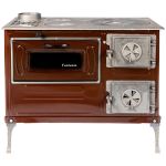 Sobă pe lemne Fantazia 6.7 kW cu plită și cuptor, coș stânga (Micul Fermier)