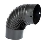 Cot burlan pentru sobă pe lemne 90° Ø130 mm, gri mat