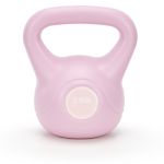 Kettlebell 2 kg, bitum cu invelis rezistent ABS, 16x19 cm, roz Household NewTrend