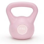 Kettlebell 4 kg, bitum cu invelis rezistent ABS, 18x21 cm, roz Household NewTrend