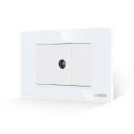 Priza TV 1M + 2 Taste False LUXION cu Rama din Sticla, Standard Italian, 3M SmartElectro IntelligentHouse