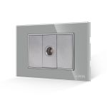 Priza TV 1M + 2 Taste False LUXION cu Rama din Sticla, Standard Italian, 3M SmartElectro IntelligentHouse