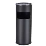 SONGMICS Cos de gunoi cu scumiera pentru exterior, din inox, galeata interioara detasabila, tip stativ, 61x25 cm, negru Household NewTrend