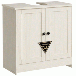 SONGMICS Masca baie pentru chiuveta, suport lavoar, raft reglabil, stil rustic modern, 60x30x61 cm, alb rustic Household NewTrend