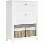 VASAGLE Dulap baie cu 2 sertare, 2 cosuri si raft, separatoare reglabile, MDF, 30x60x80 cm, alb Household NewTrend