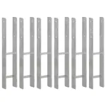 Ancore de gard, 6 buc., argintiu, 10x6x60 cm, oțel galvanizat GartenMobel Dekor