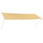 Copertină retractabilă, galben și alb, 350 x 150 cm GartenMobel Dekor