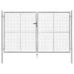 Poartă de grădină, argintiu, 306 x 200 cm, oțel galvanizat GartenMobel Dekor