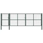 Poartă de grădină din oțel 500x150 cm verde GartenMobel Dekor