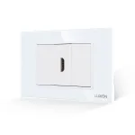 Priza HDMI + 2 Taste False LUXION cu Rama din Sticla, Standard Italian, 3M SmartElectro IntelligentHouse