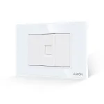 Priza Internet 1M + 2 Taste False LUXION cu Rama din Sticla, Standard Italian, 3M SmartElectro IntelligentHouse