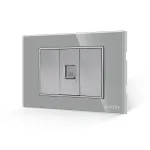 Priza Internet 1M + 2 Taste False LUXION cu Rama din Sticla, Standard Italian, 3M SmartElectro IntelligentHouse