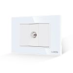 Priza TV Satelit 1M + 2 Taste False LUXION cu Rama din Sticla, Standard Italian, 3M SmartElectro IntelligentHouse