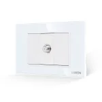 Priza TV Satelit 1M + 2 Taste False LUXION cu Rama din Sticla, Standard Italian, 3M SmartElectro IntelligentHouse