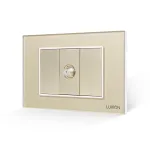 Priza TV Satelit 1M + 2 Taste False LUXION cu Rama din Sticla, Standard Italian, 3M SmartElectro IntelligentHouse