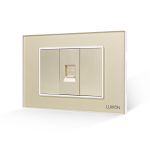 Priza Telefon 1M + 2 Taste False LUXION cu Rama din Sticla, Standard Italian, 3M SmartElectro IntelligentHouse