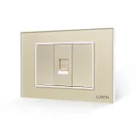 Priza Telefon 1M + 2 Taste False LUXION cu Rama din Sticla, Standard Italian, 3M SmartElectro IntelligentHouse