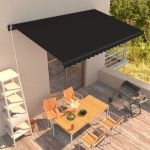 Copertină retractabilă manual, antracit, 450 x 300 cm GartenMobel Dekor