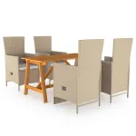 Set de masă pentru grădină, 5 piese, bej GartenMobel Dekor