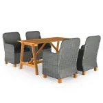 Set de masă pentru grădină, 5 piese, gri deschis GartenMobel Dekor