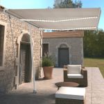 Copertină automată cu senzor vânt & LED, crem, 350x250 cm GartenMobel Dekor