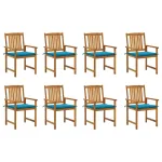 Scaune de grădină cu perne 8 buc. lemn masiv de acacia GartenMobel Dekor