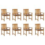 Scaune de grădină cu perne 8 buc. lemn masiv de acacia GartenMobel Dekor