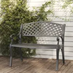 Bancă de grădină, negru, 102 cm, aluminiu turnat GartenMobel Dekor