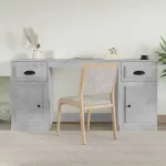 Birou cu dulap, gri beton, lemn prelucrat GartenMobel Dekor