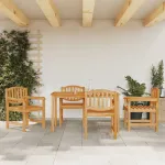 Set masă pentru grădină, lemn masiv de tec, 5 piese GartenMobel Dekor