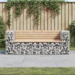 Bancă de grădină, design gabion, 184x71x65,5 cm, lemn masiv pin GartenMobel Dekor