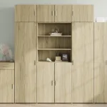 Dulap de depozitare stejar sonoma 80x42,5x225 cm lemn prelucrat GartenMobel Dekor