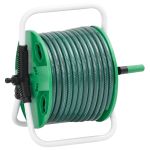 Tambur pentru furtun autonom, verde, cu furtun PVC de 20 m GartenMobel Dekor