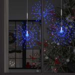 Lampă cu artificii de Crăciun, 140 LED-uri, albastru, 20 cm GartenMobel Dekor
