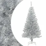 Pom de Crăciun artificial cu suport, argintiu, 120 cm PET GartenMobel Dekor