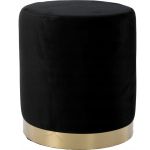Taburet rotund, tapitat cu stofa, sarcina 100 kg, 35x40 cm, negru Household NewTrend