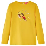 Tricou pentru copii cu mâneci lungi, ocru închis, 128 GartenMobel Dekor