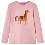 Tricou pentru copii cu mâneci lungi, roz deschis, 116 GartenMobel Dekor