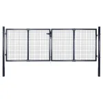 Poartă de grădină din plasă, oțel galvanizat, gri, 300x100 cm GartenMobel Dekor