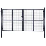 Poartă de grădină din plasă, oțel galvanizat, gri, 300x200 cm GartenMobel Dekor