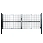Poartă de grădină din plasă, oțel galvanizat, gri, 400x150 cm GartenMobel Dekor